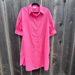 COS short sleeve pink shirt dress, size 14